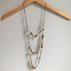 Chan Luu leather and gold disc necklace
